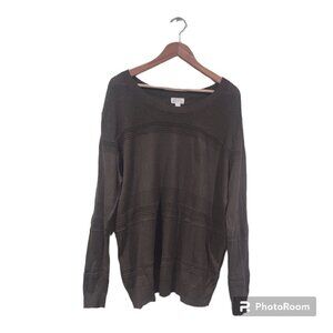 Women's Olive Green Scoop Neck Sweater Size XXL